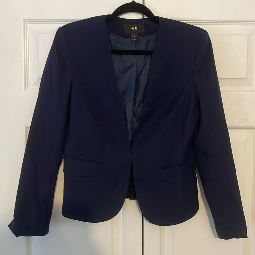 H&M Navy Peplum Blazer